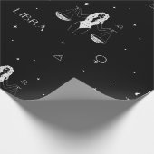 Mystical Libra Zodiac Pattern in Black and White ラッピングペーパー (角)