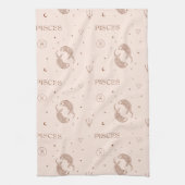 Mystical Libra Zodiac Pattern in Brown & Burgundy キッチンタオル (縦)