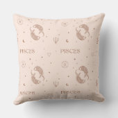 Mystical Libra Zodiac Pattern in Brown & Burgundy クッション (裏面)