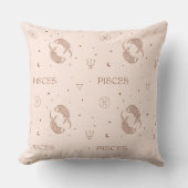 Mystical Libra Zodiac Pattern in Brown & Burgundy クッション (正面)