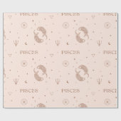 Mystical Libra Zodiac Pattern in Brown & Burgundy ラッピングペーパー (フラット)