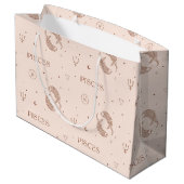 Mystical Libra Zodiac Pattern in Brown & Burgundy ラージペーパーバッグ (裏面アングル)