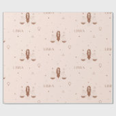 Mystical Libra Zodiac Pattern in Pink and Brown ラッピングペーパー (フラット)