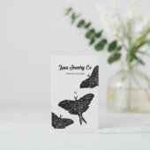 Mystical Luna Moth Jewelry Pin Business Card Gray 名刺 (スタンド正面)