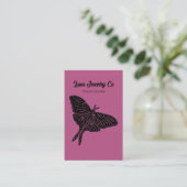 Mystical Luna Moth Jewelry Pin Business Card Pink 名刺 (スタンド正面)