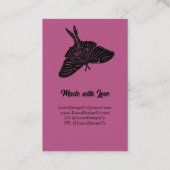 Mystical Luna Moth Jewelry Pin Business Card Pink 名刺 (裏面)