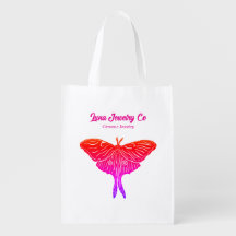 Mystical Luna Moth Pink and Red Business Bag