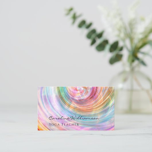 Mystical Magic Pink Lilac Shell Yoga Teacher 名刺 (スタンド正面)