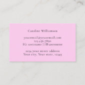 Mystical Magic Pink Lilac Shell Yoga Teacher 名刺 (裏面)