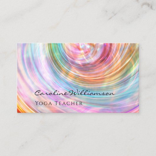 Mystical Magic Pink Lilac Shell Yoga Teacher 名刺 (正面)