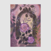 Mystical Mixed Media Floral Archway Purple Pink 薄葉紙 (正面)