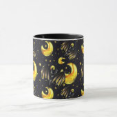 Mystical Moon and Bat Pattern Mug マグカップ (中央)