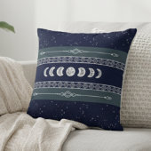 Mystical Moon Navy Blue Night Sky クッション