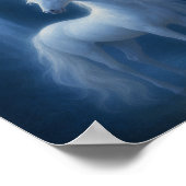 Mystical Moonlight Unicorn & Waterfall Fantasy Art ポスター (角)