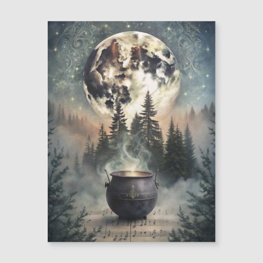 Mystical Moonlit Forest Cauldron -Witchy Magic Art (正面)