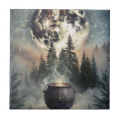 Mystical Moonlit Forest Cauldron -Witchy Magic Art タイル (正面)