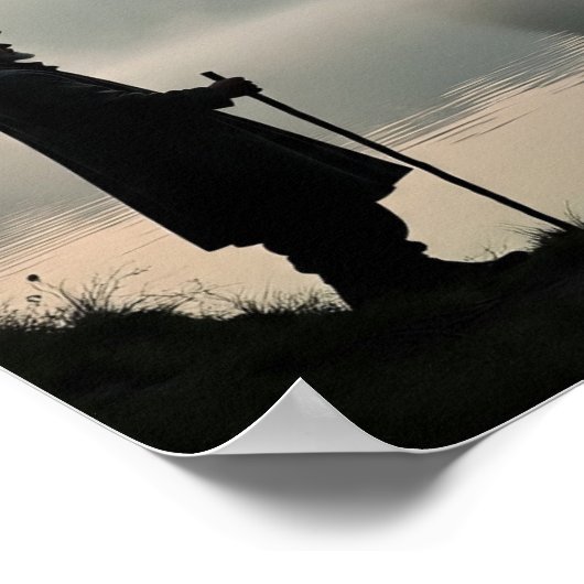 Mystical Morning Mist Over Lake - Silhouette Scene ポスター (角)