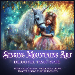 Mystical Morning Unicorn Walk Decoupage 薄葉紙