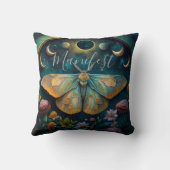 Mystical Moth and Moon Phases Manifest Art クッション (裏面)