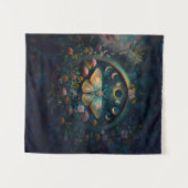 Mystical Moth and Moon Phases Portal Art タペストリー (正面(横))