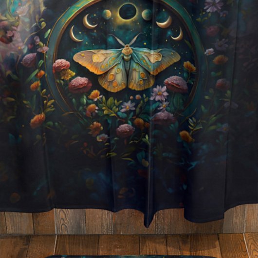 Mystical Moth and Moon Phases Portal Art LARGE シャワーカーテン