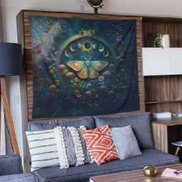 Mystical Moth and Moon Phases Portal Art LARGE タペストリー