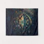Mystical Moth and Moon Phases Portal Art LARGE タペストリー (正面(横))