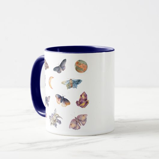 Mystical Moth Crystal Coffee Mug マグカップ (正面左)