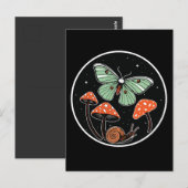 Mystical Moth with Mushrooms and Snail ポストカード (正面/裏面)