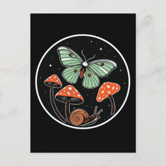 Mystical Moth with Mushrooms and Snail ポストカード