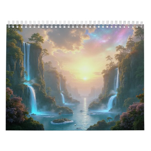 Mystical Nature Landscapes 2026 Fantasy Wall カレンダー (カバー)