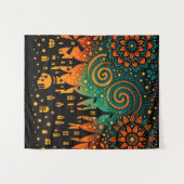 Mystical Night Castle Silhouette タペストリー (正面(横))