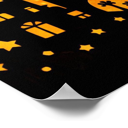 Mystical Night Castle Silhouette ポスター (角)