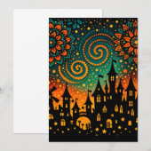 Mystical Night Castle Silhouette 招待状 (正面/裏面)