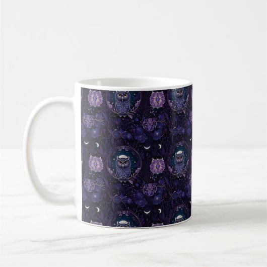 Mystical Owl Forest Coffee Mug コーヒーマグカップ (左)
