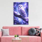 Mystical owl in an enchanted forest キャンバスプリント (インサイチュ (リビング))