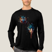  🦉 Mystical Owl Splatter Art - Dark Fantasy  トライブレンドＴシャツ (正面)