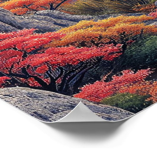 Mystical Pagoda Temple Under Celestial Sky ポスター (角)