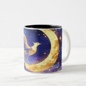 Mystical Phoenix Mug - Celestial Moon Fantasy Coff ツートーンマグカップ (正面右)