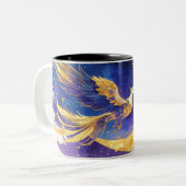 Mystical Phoenix Mug - Celestial Moon Fantasy Coff ツートーンマグカップ (正面左)