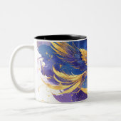 Mystical Phoenix Mug - Celestial Moon Fantasy Coff ツートーンマグカップ (左)