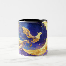 Mystical Phoenix Mug - Celestial Moon Fantasy Coff ツートーンマグカップ