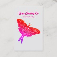 Mystical Pink Luna Moth Jewelry Pin Business Card