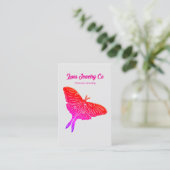 Mystical Pink Luna Moth Jewelry Pin Business Card 名刺 (スタンド正面)