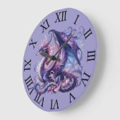 Mystical Purple Dragon Wall Clock ラージ壁時計 (傾斜)