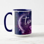 Mystical Purple Galaxy Crescent Moon Celestial マグカップ (左)