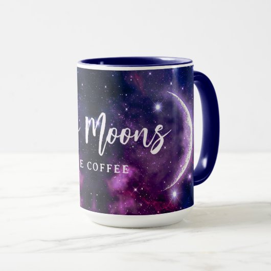Mystical Purple Galaxy Crescent Moon Celestial マグカップ (正面右)