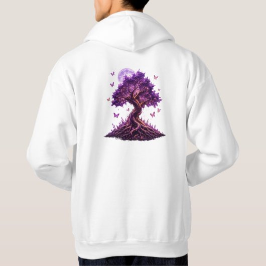 Mystical Purple Moon Tree Sweatshirt パーカ (裏面)