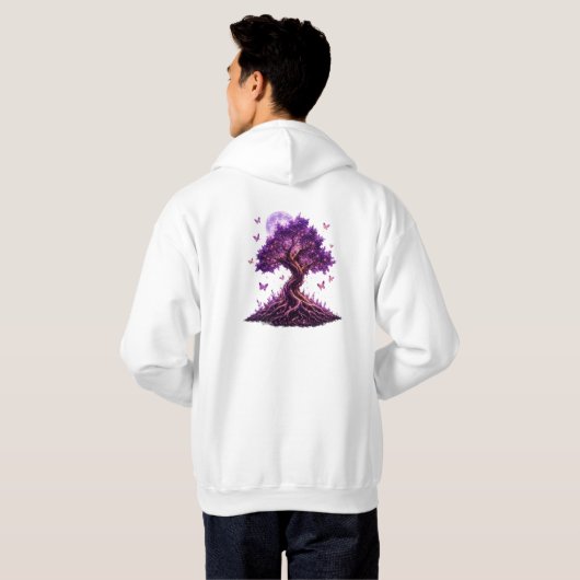 Mystical Purple Moon Tree Sweatshirt パーカ (裏面フル)