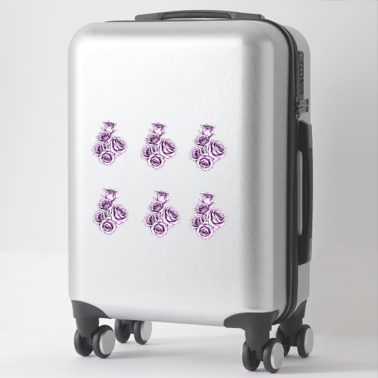 Mystical Purple Rose Custom-Cut Vinyl Stickers シール (スーツケース)